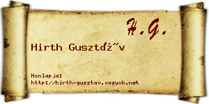 Hirth Gusztáv névjegykártya