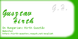 gusztav hirth business card